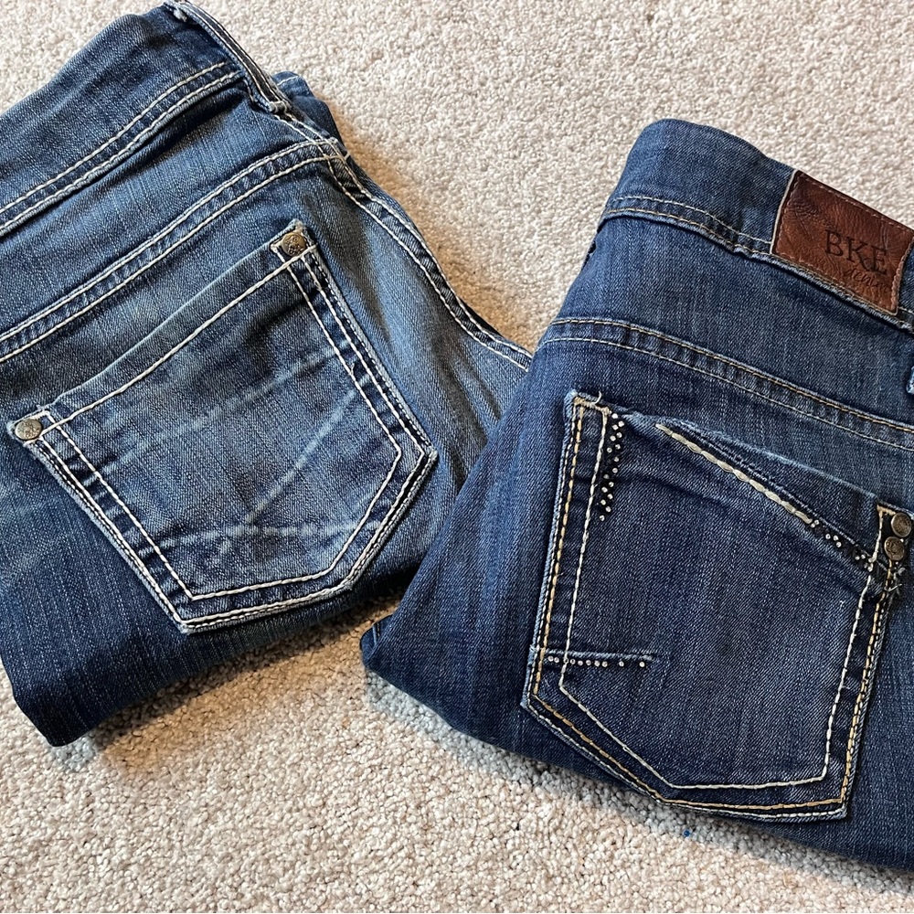 Two pairs BKE Denim jeans 27rx31.5 - Picture 8 of 8